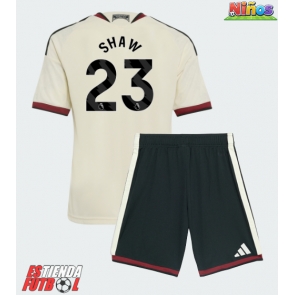 Manchester United Luke Shaw #23 Tercera Equipación Niños 2026-27 Manga Corta (+ Pantalones cortos)